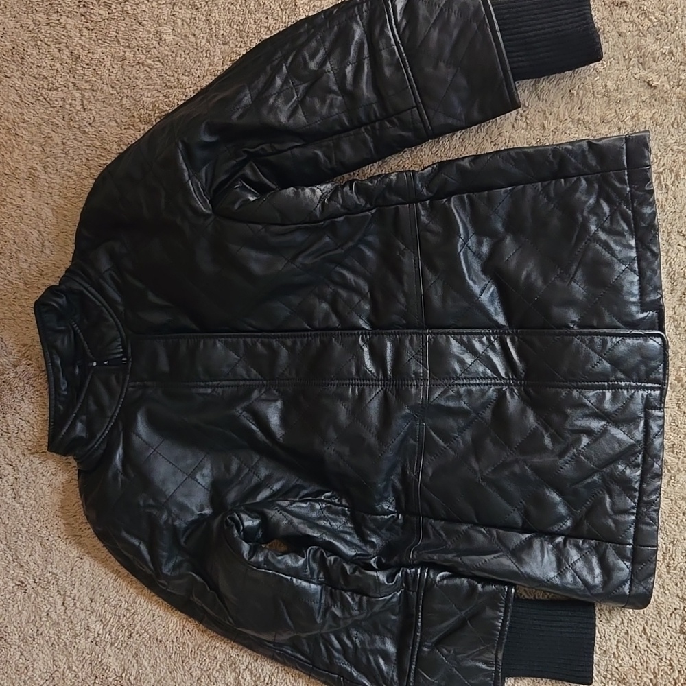 Isaac Mizrahi quilted leather jacket